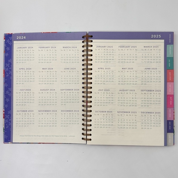 2024-2025 Clementine Paper inc. 12 Months Planner Hard Cover (Blue/Mushrooms) - Picture 5 of 13
